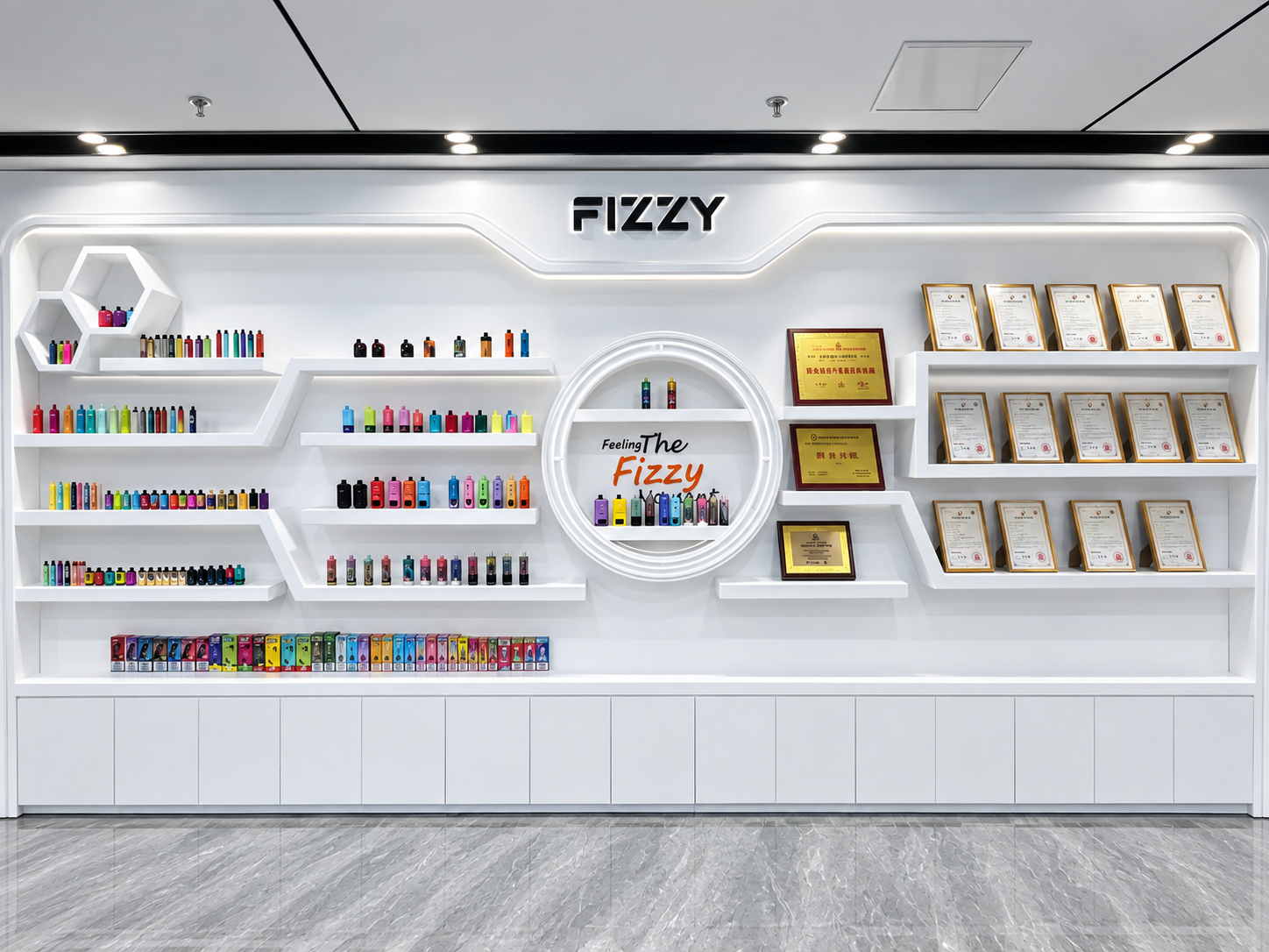 FIZZY brand showroom and product display