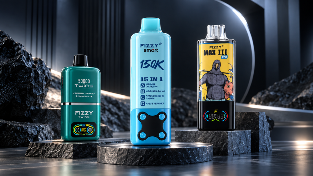 FIZZY multi-flavor vape devices with different system formats